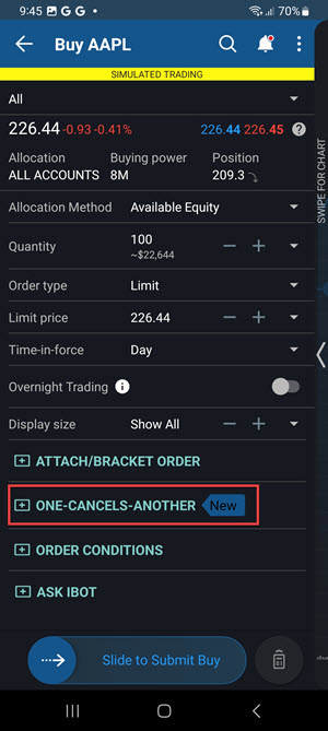 The one cancels another option on the Android Phone